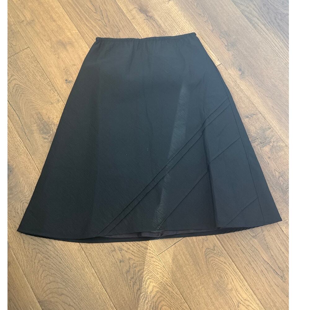 Annamoon NYC Annamarie Black A-Line Midi Skirt Wool Silk Size 3 Made in NYC